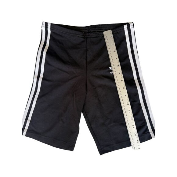 Adidas Originals Black Cycling Shorts L 13-14Y Kids Girls With White Stripes Log - Picture 3 of 6